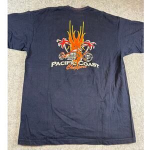 VINTAGE Pacific Coast Choppers Shirt Mens Blue Graphic Biker Motorcycle USA XL